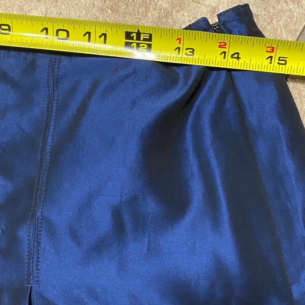 Talbots Satin A-Line Bubble Skirt in Deep Blue